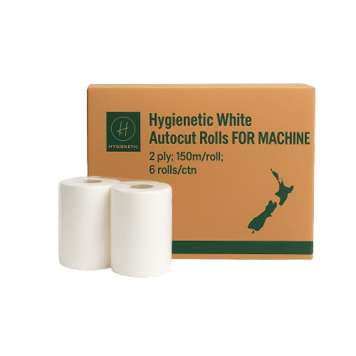 Hygienetic Autocut Rolls 2ply White 6 x 150m