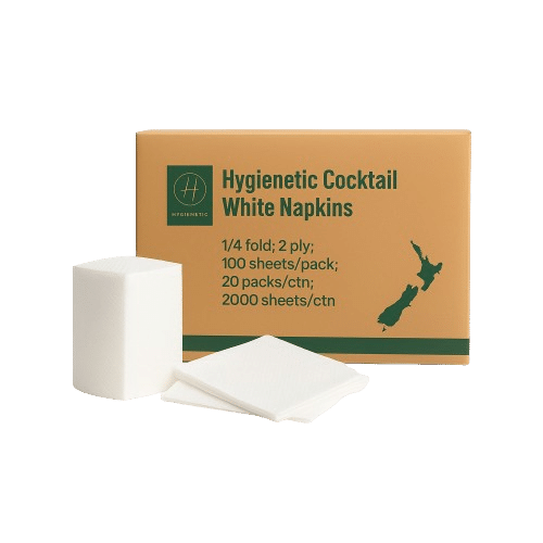 Hygienetic Lunch Napkins White 2ply 1/4fold 2000