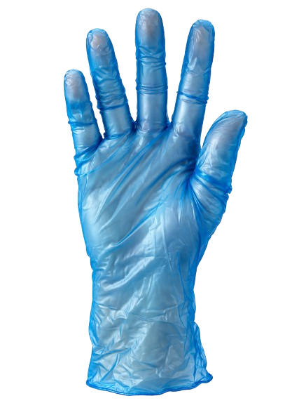 Blue vinyl gloves powder free disposable gloves pack of 100