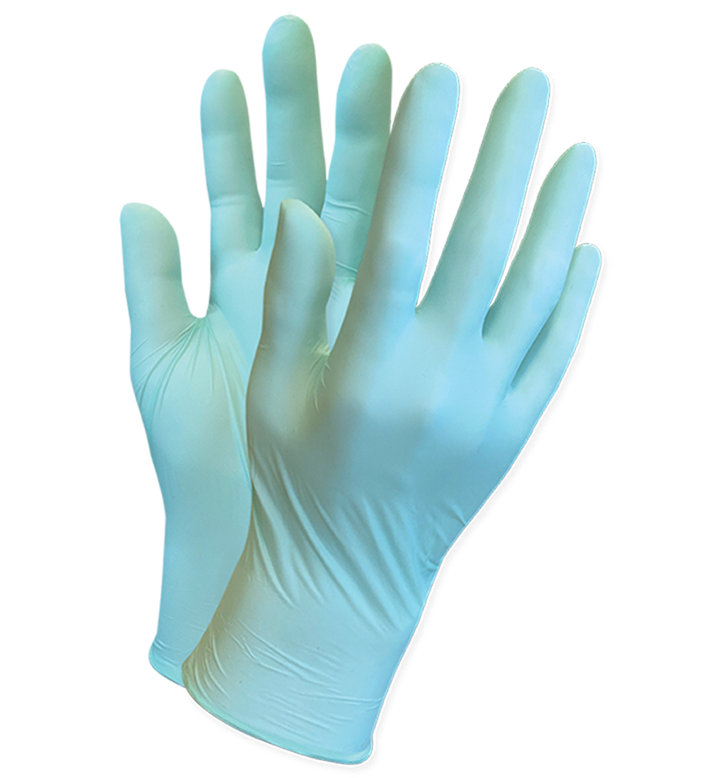 lightweight green nitrile disposable gloves