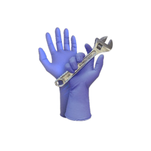 Heavy Duty Blue Nitrile Disposable Gloves 70mm extended cuff